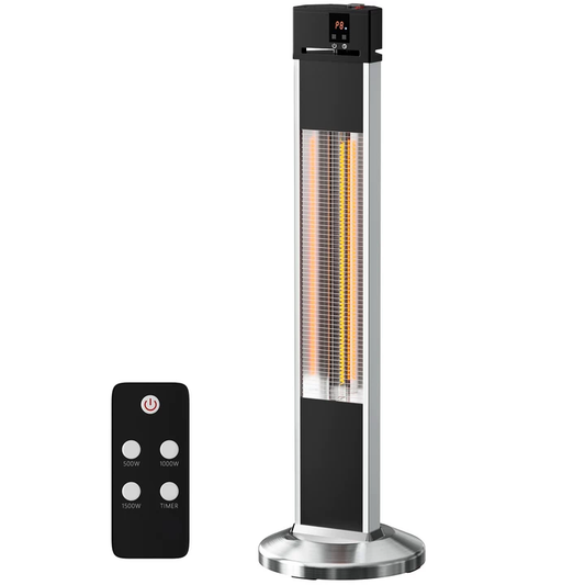 Danluke 1500W Carbon Fiber Infrared Patio Heater with Remote, Silver