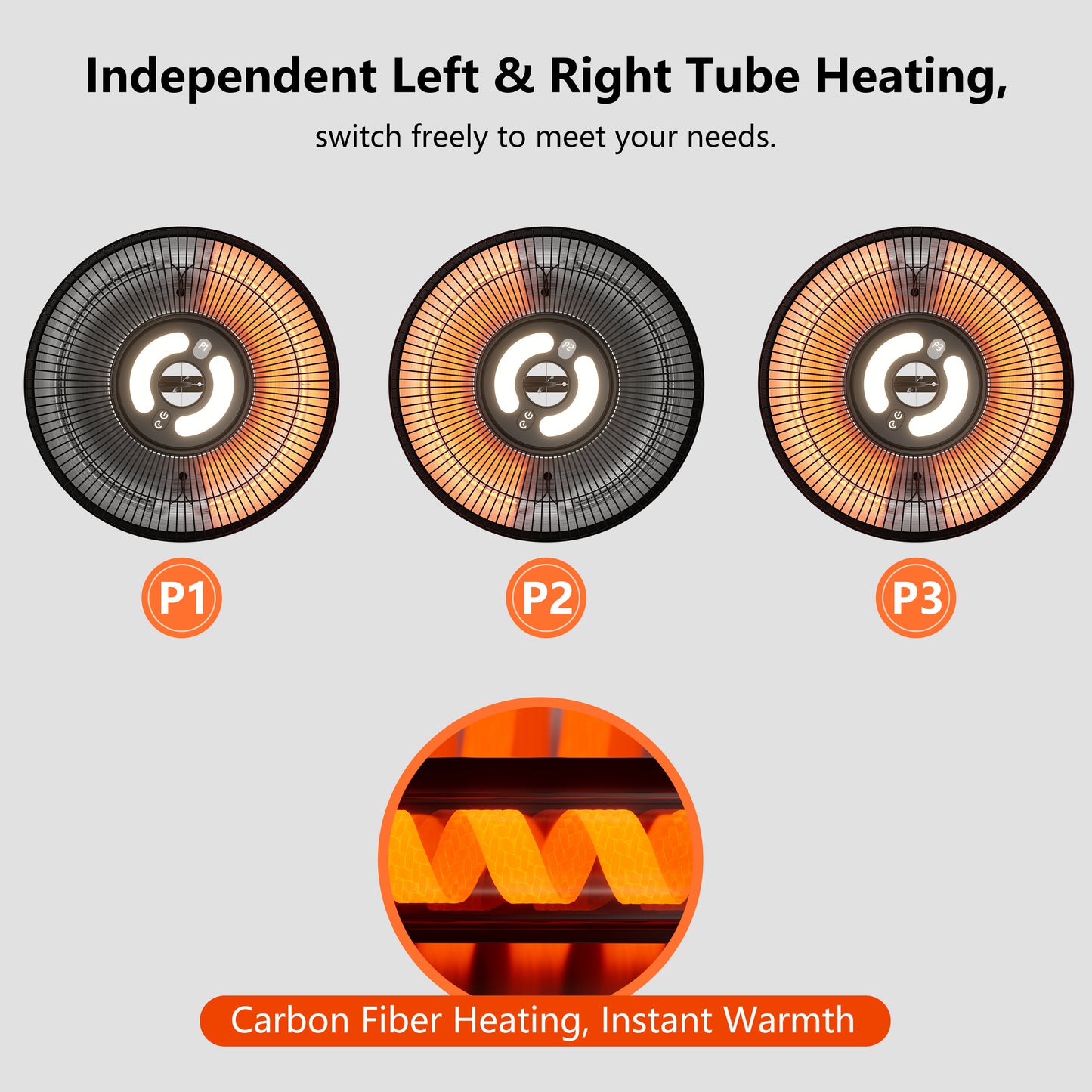 1500W Hanging Heater,Electric Ceiling Mounted Patio Heater with Light,Wifi Control, 2 Heat Levels, 24H Timers
