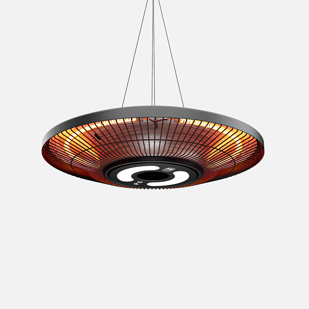 1500W Hanging Heater,Electric Ceiling Mounted Patio Heater with Light,Wifi Control, 2 Heat Levels, 24H Timers