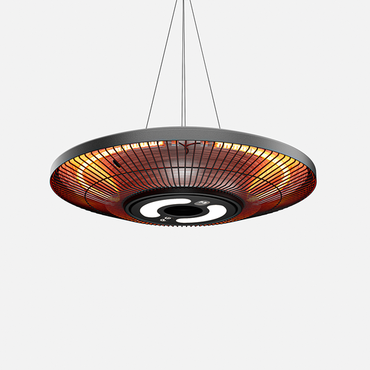 1500W Hanging Heater,Electric Ceiling Mounted Patio Heater with Light,Wifi Control, 2 Heat Levels, 24H Timers