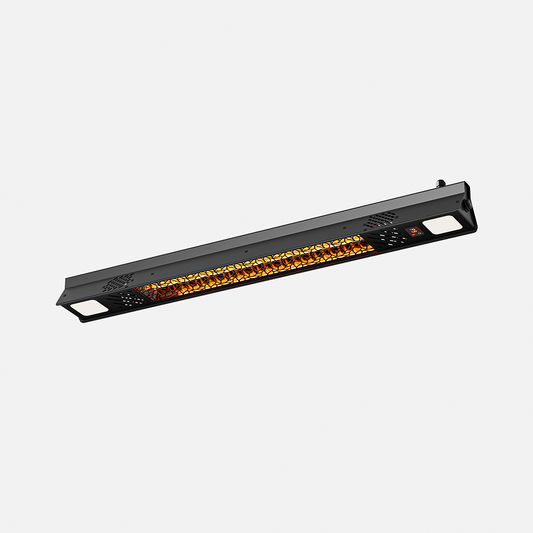 1500W Wall-Mounted Electric Patio Heater with Light, Wifi Control, Black