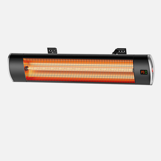 1500W Wall-Mounted Electric Patio Heater for Outdoor, 3 Heat Levels, 24H Timers, 1s Heating Carbon Fiber Tube, Black