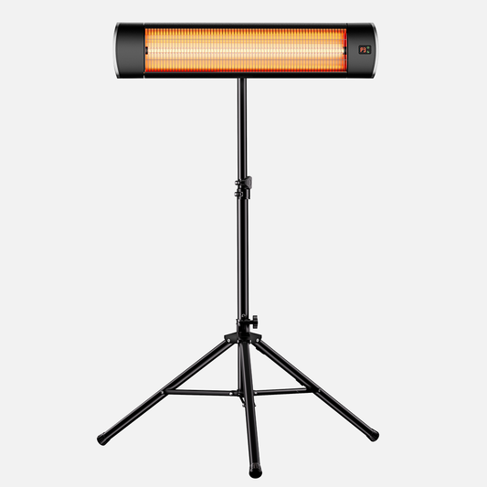 1500W  Electric Patio Heater for Outdoor with Tripod, Waterproof, Remote Control, Tip-Over Protection, Black