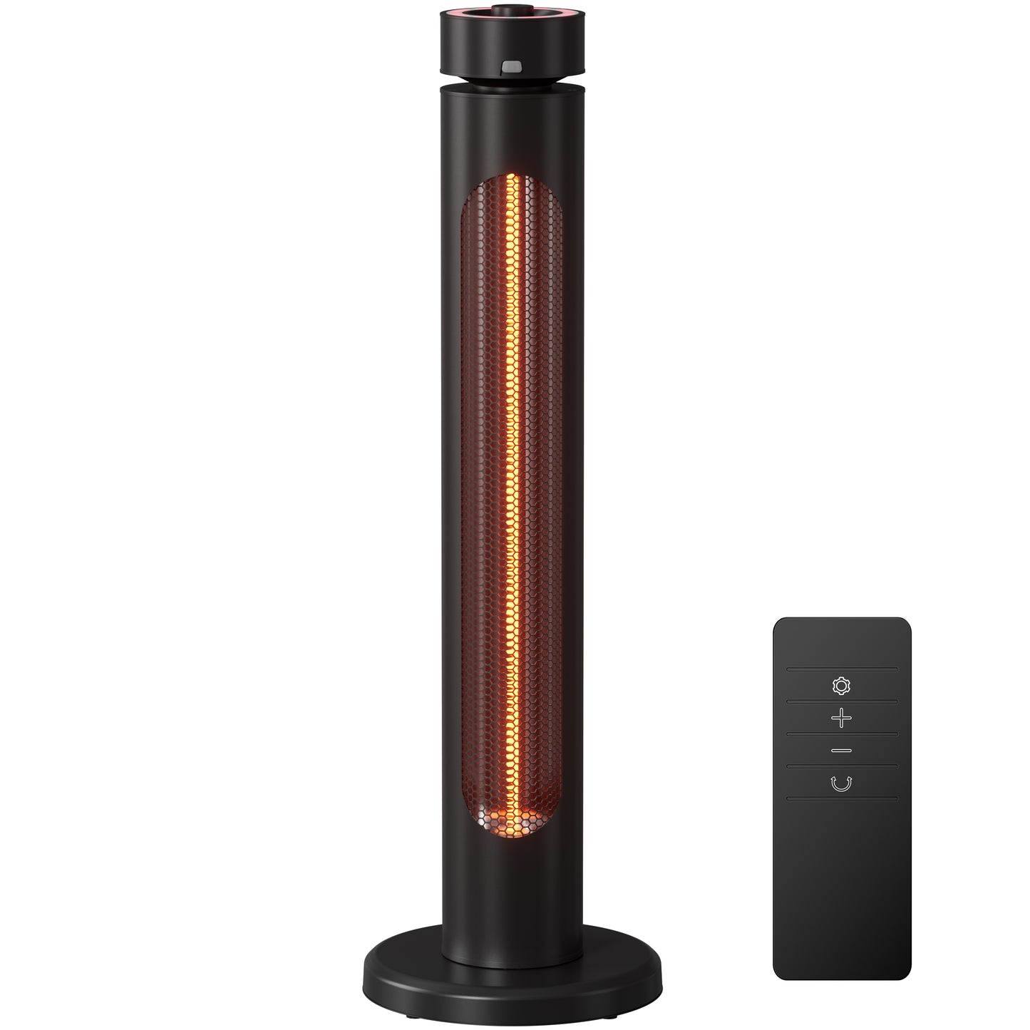 1500W Portable Infrared Heater, 8 Heat Levels, 8H Timers, Carbon Fiber Tube, Waterproof, Black